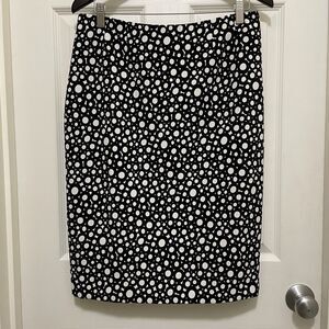 Jones Studio Separates‎ Pencil Skirt Black White Bubble Dot Print Sz 8 Office
